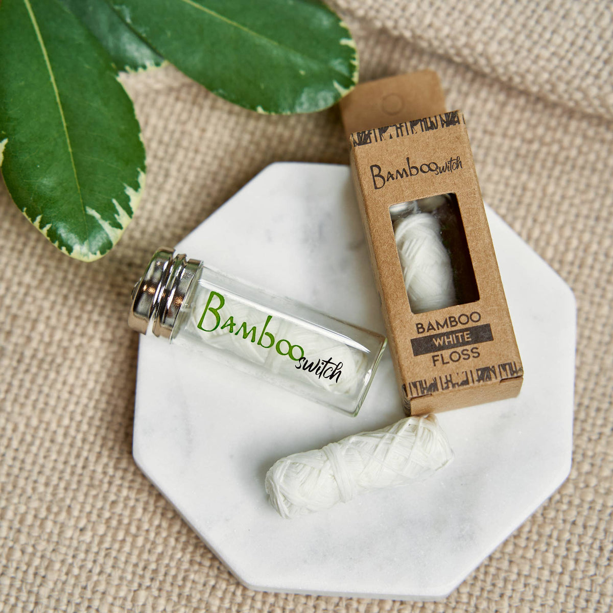 Vegansk tandtråd i bambu — naturlig och biologiskt nedbrytbar tandtråd