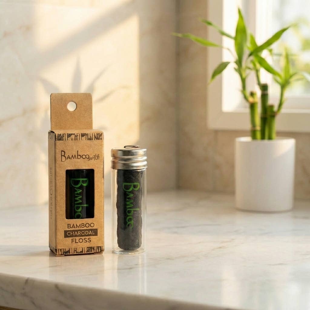 Vegansk tandtråd i bambu — naturlig och biologiskt nedbrytbar tandtråd