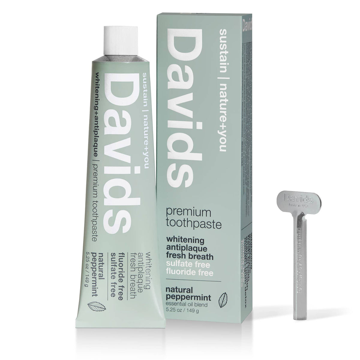 Davids naturliga tandkräm med pepparmint — fluorid- och SLS-fri
