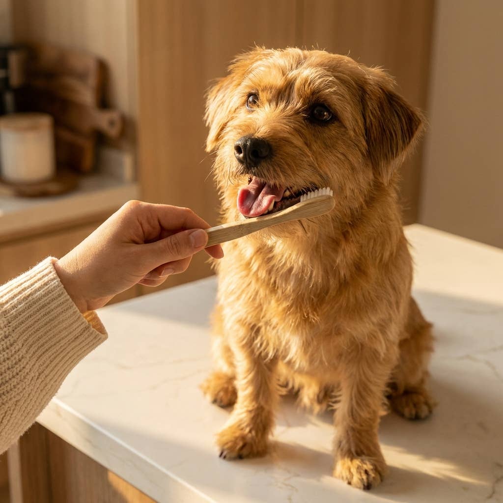 Tandborste för hund i bambu | Naturlig & vegansk husdjurstandvård