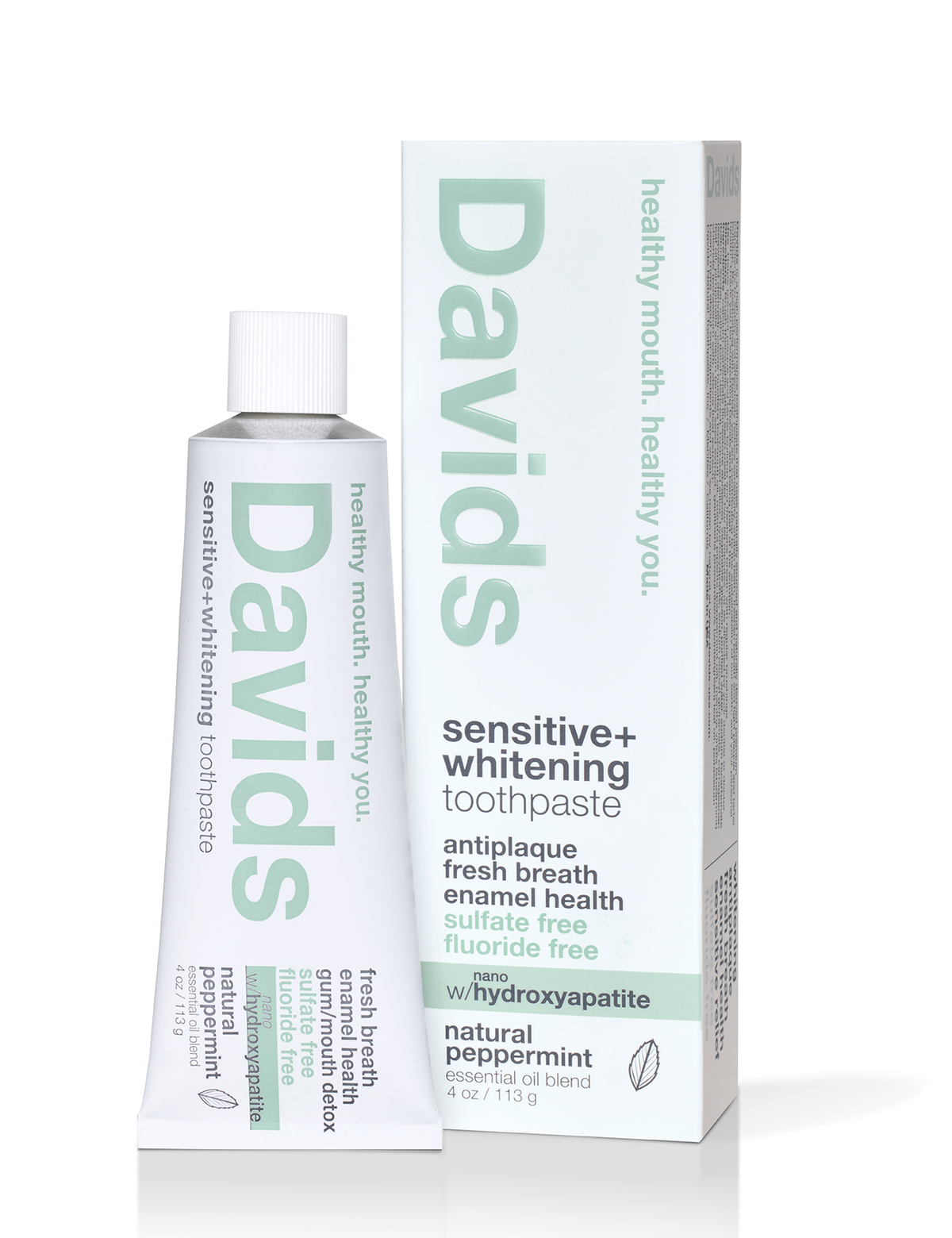 Davids sensitive whitening tandkräm med nano-hydroxyapatit och pepparmint